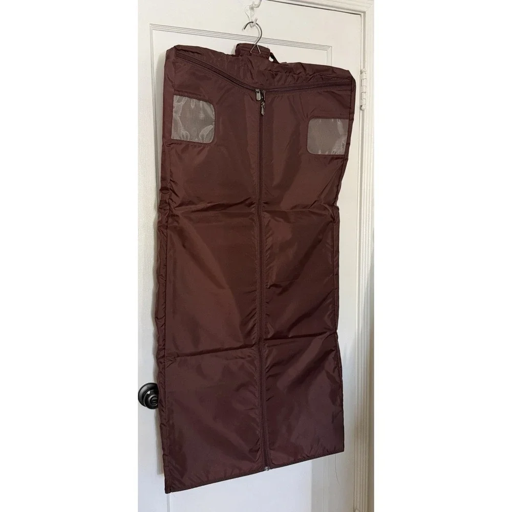 Briggs & Riley Garment Bag Brown Full Zip‎ Nylon Tri-Fold Luggage Full Zip Suit